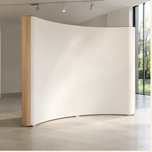 Illustrative portable pop-up display wall