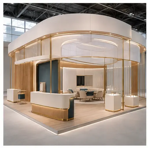 Illustrative sculptural custom exhibition stand