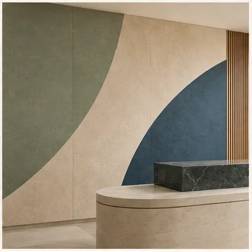 Illustrative large-format interior wall graphic