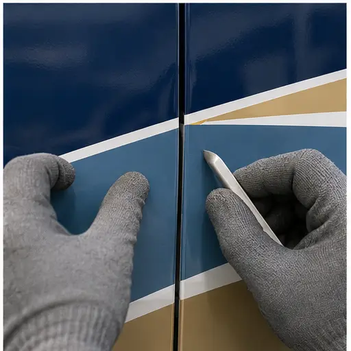 Illustrative vehicle graphic panel alignment