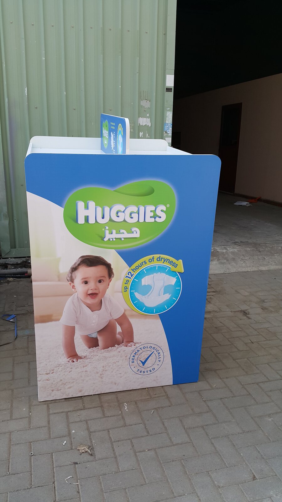 Huggies freestanding promotional display