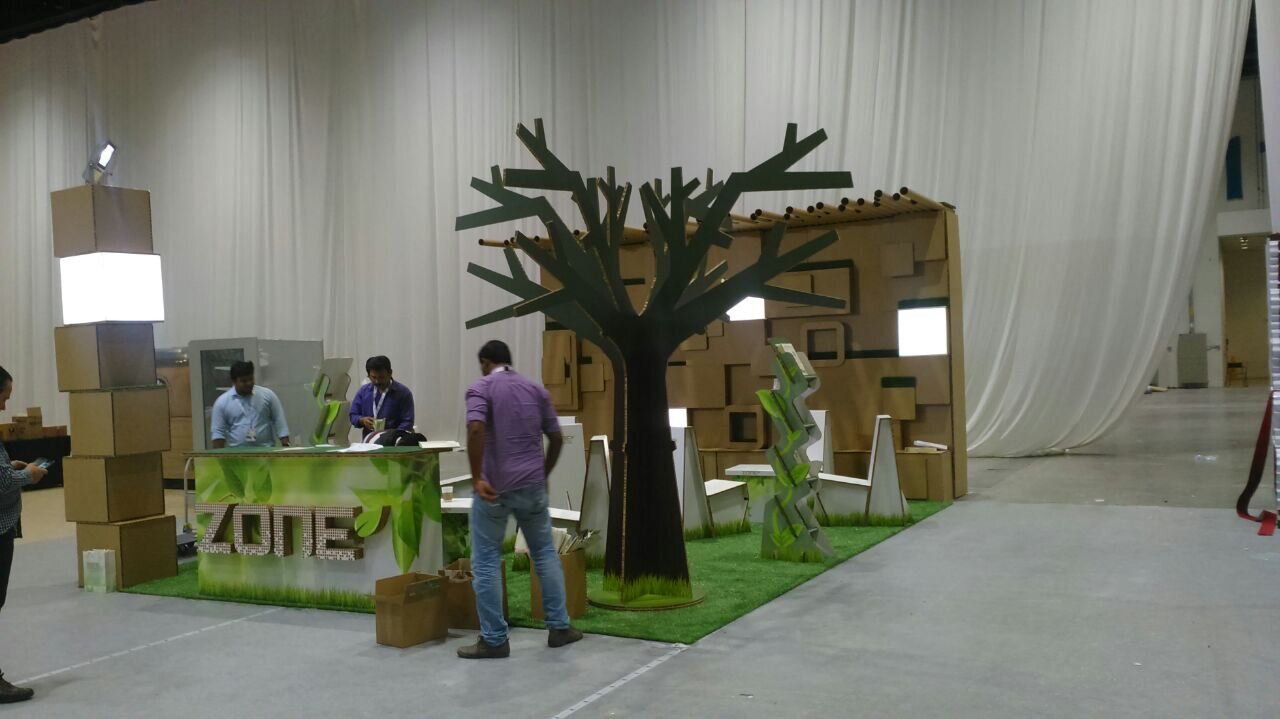 Eco-themed event stand